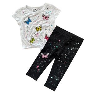 Rock Candy Butterfly Splatter T-Shirt & Leggings Set Size 12M Multicolor NWT